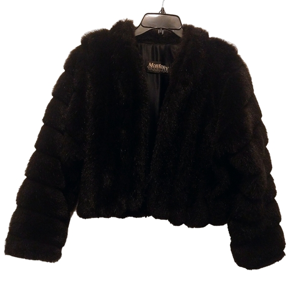 Faux Fur Large Bolero Style Coat Jacket No Tag - Picture 7 of 7